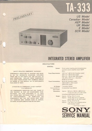 Sony 333 manuale di - sony,