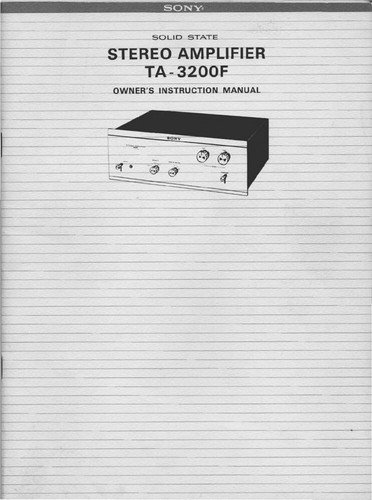 Sony 3200f - sony, ta-3200f
